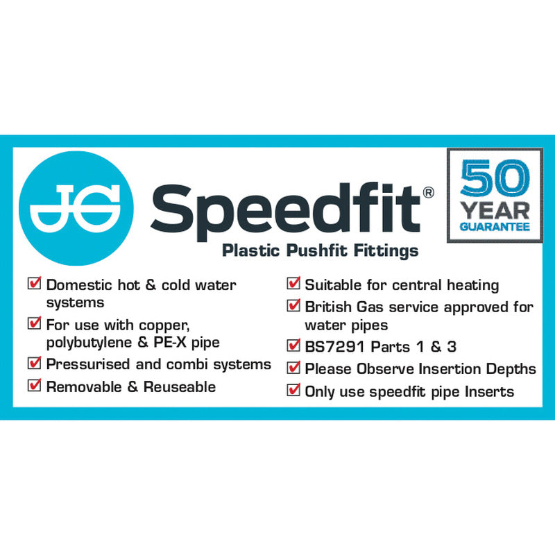 JG Speedfit Plastic Push-fit Stop end (Dia)15mm