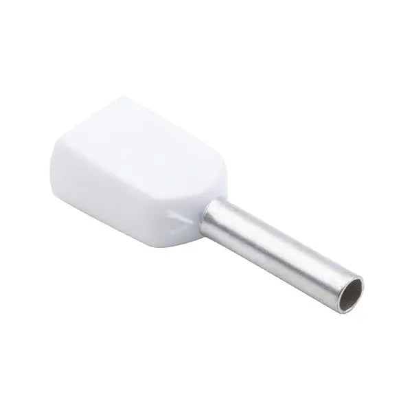 Double Bootlace Ferrule 0.5MM White PK100